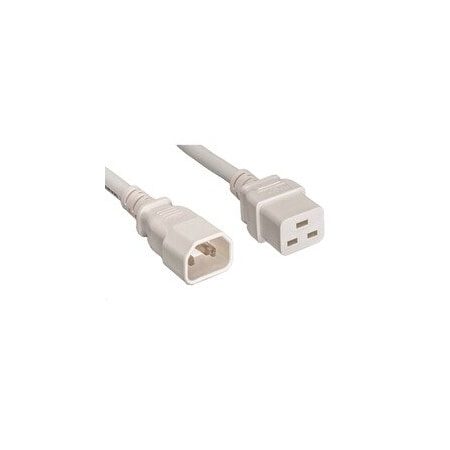 Cable Wholesale Power Cord, C14 to C19, 14 AWG, 15 Amp, White, 4 foot 10W2-32204WH